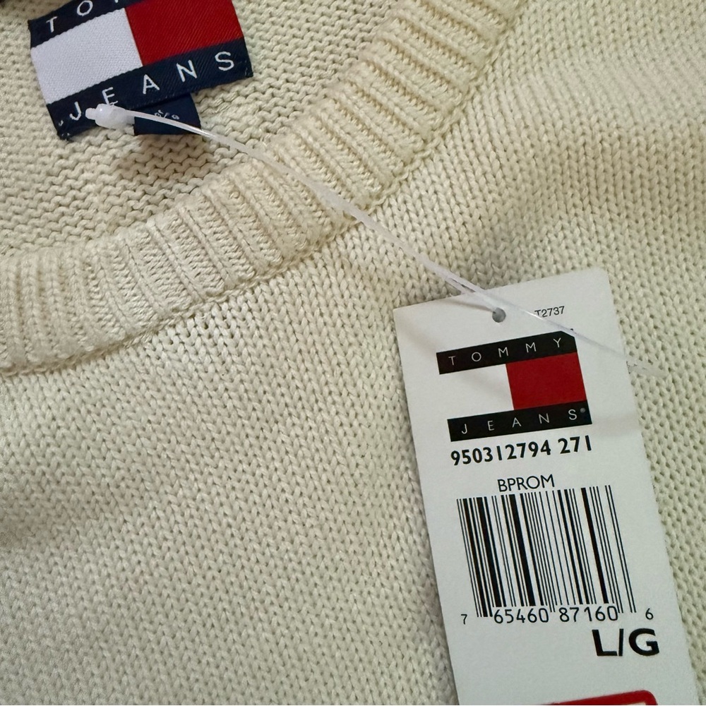 *NWT* MEN'S Vintage 90s/Y2K Tommy Jeans Japan Hilfiger Logo Crew Neck Sweater L - Picture 6 of 16